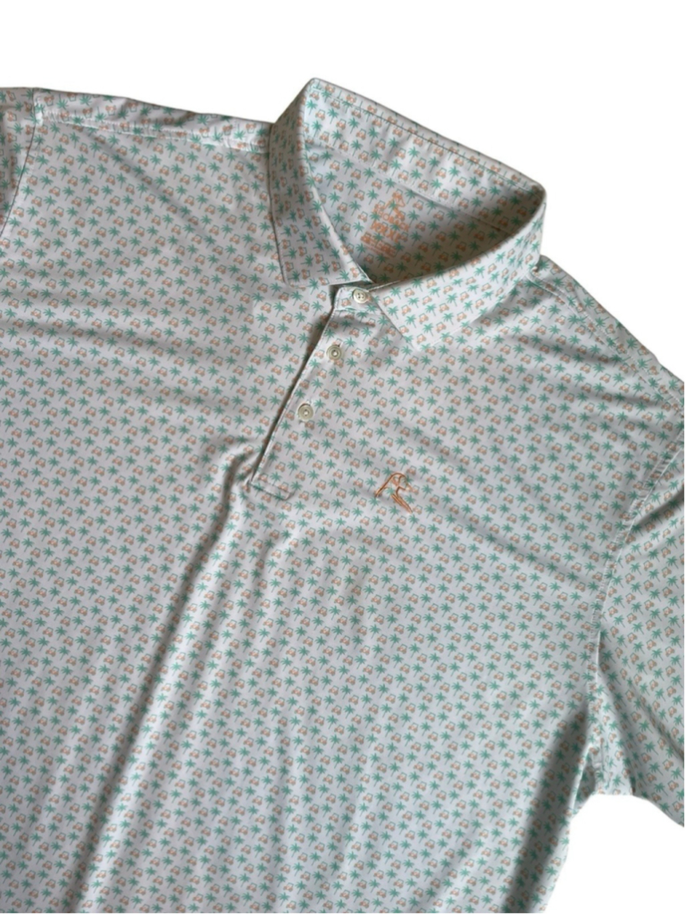 Rhoback The Koopa Polo Shirt Mens 3XL Golf Carts Palm Trees Print AOP